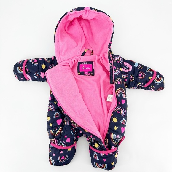 Wippette Snowsuit Hooded Footie Fleece Lined - Picture 3 of 5